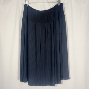 Zero + Maria Cornejo Black Pleated Midi Skirt